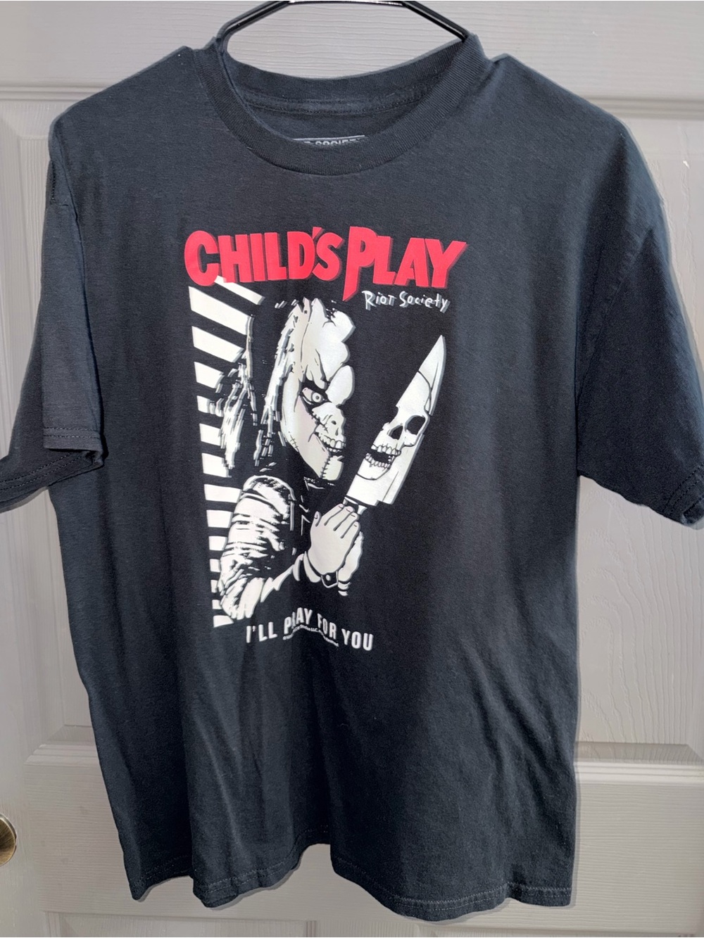 riot society Black "Child's Play" Graphic Tee with Red Logo